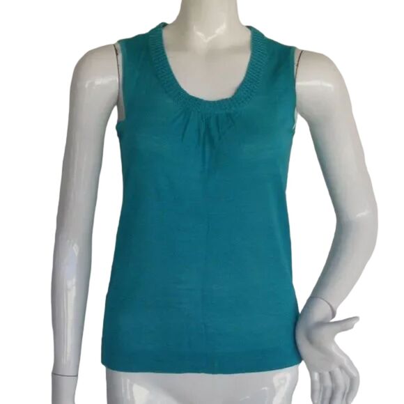 new CHICO'S Tank Top, 0/S, Knit, Cyan Trisha, Modest cut - Picture 1 of 11